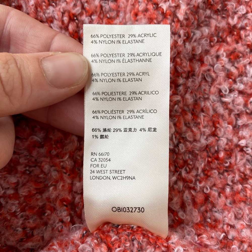 FREE PEOPLE • Cowl Neck BFF Knit Sweater in Scarlet Flame Size XL - Picture 13 of 15